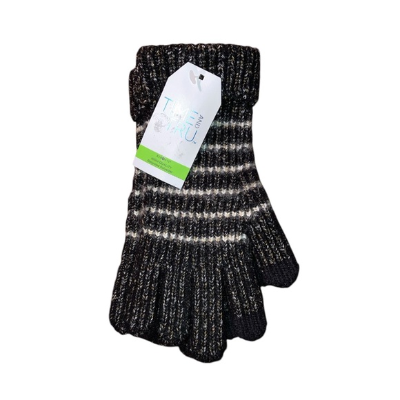 Time And Tru Strip Knit Ribbed Gloves - Picture 6 of 8